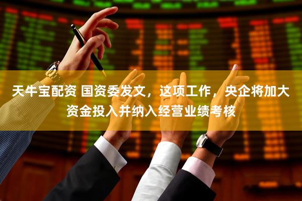 天牛宝配资 国资委发文,这项工作,央企将加大资金投入并纳入经营业绩考核